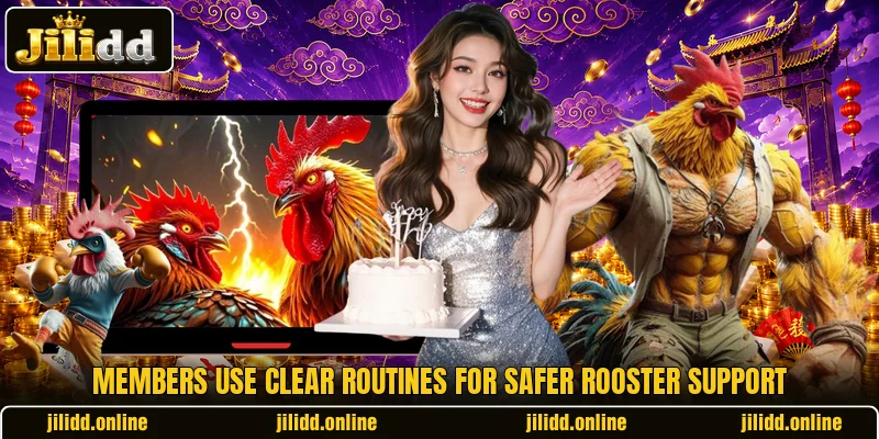 Members use clear routines for safer rooster support