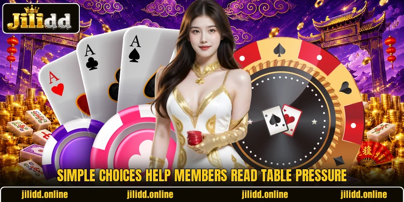 Simple choices help members read table pressure Simple choices help members read table pressure