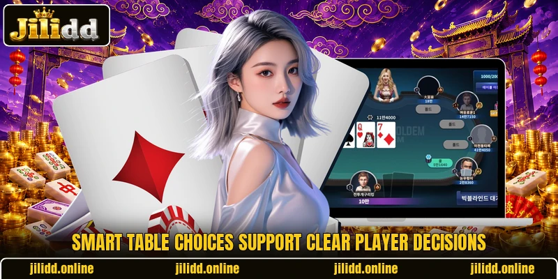 Smart table choices support clear player decisions